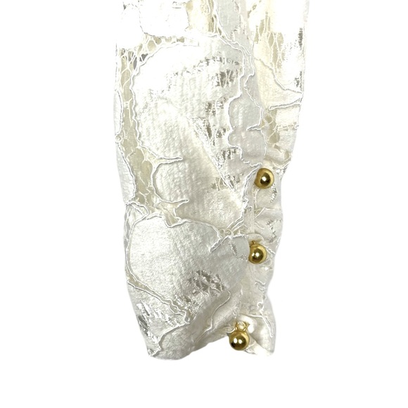 WAYF Erika Puff-Sleeve Lace Top Blouse Fairy Victorian Romantic Quiet Luxury NWT - Picture 6 of 10